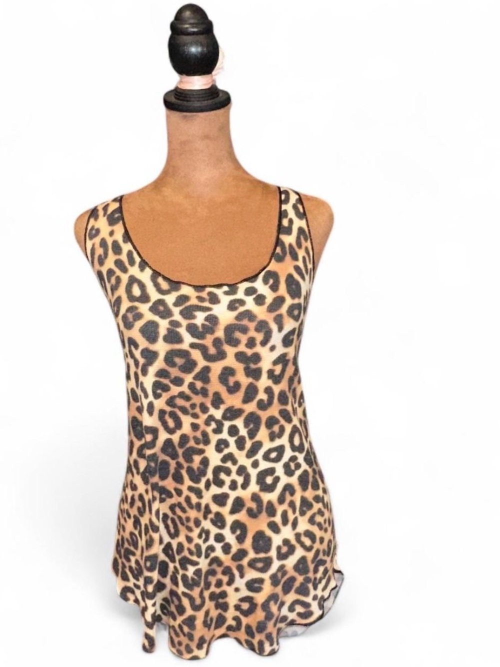 Leopard Print Scoop Neck Tank Top - Brown Medium Victoria’s Secret Racerback